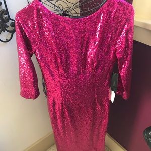 Lulus sequin midi dress. 3/4 sleeve